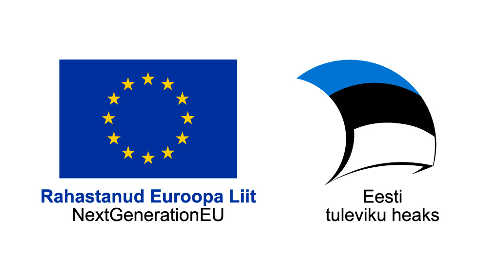 Pildil on Euroopa Liidu lipp, Rahastanud NextGenerationEU ning Eesti lipp