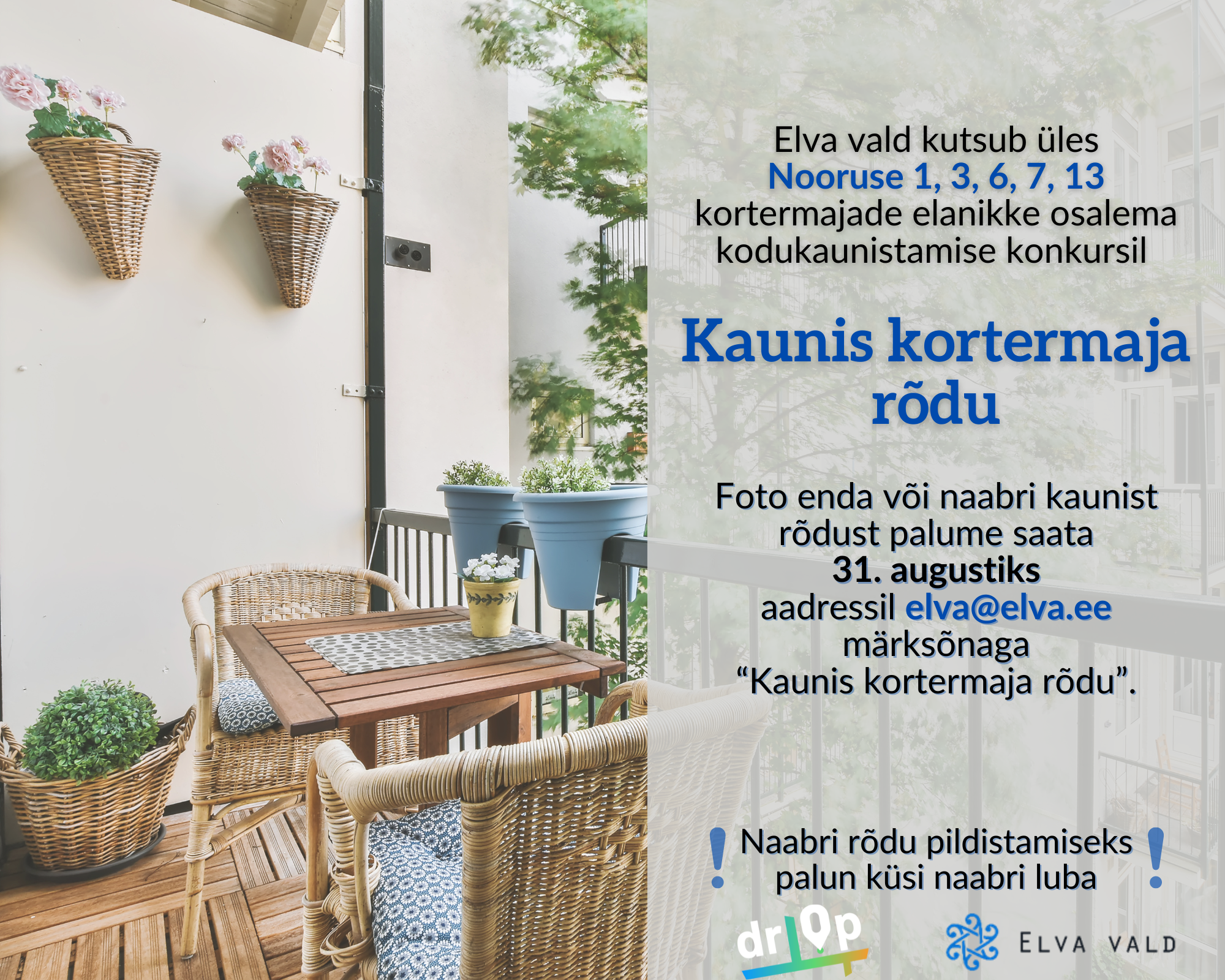 Kaunis kortermaja rõdu konkursi üleskutse