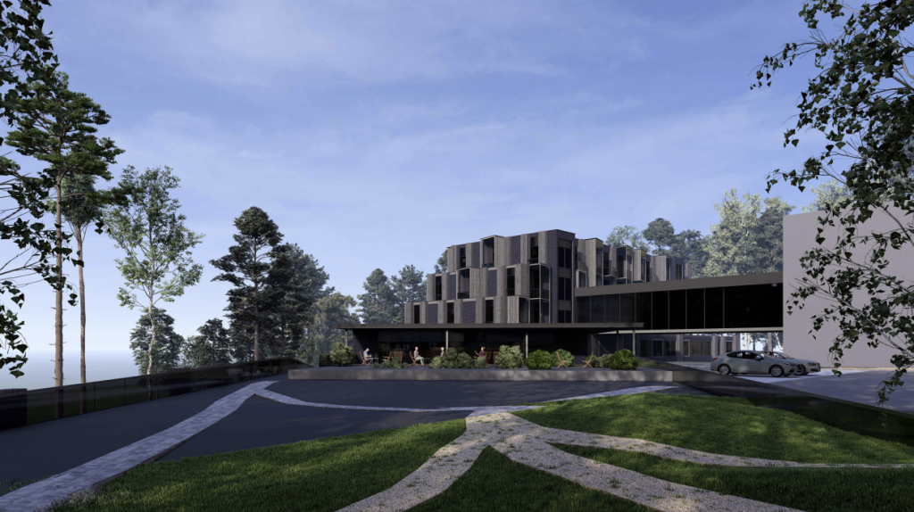 Spa-hotelli visualiseering.