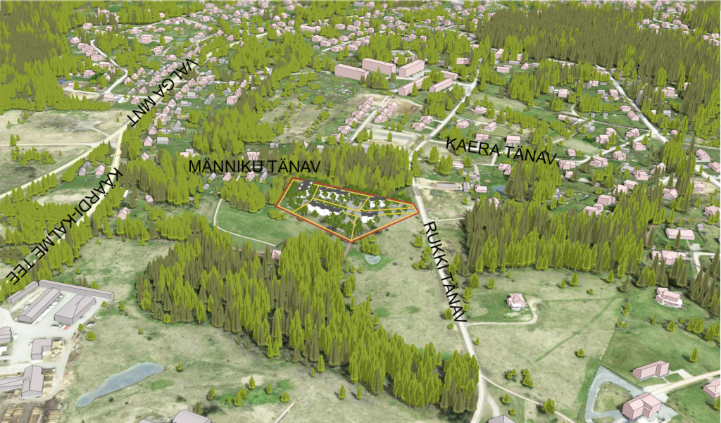 Lohunõlva detailplaneeringu illustreeriv vaade.