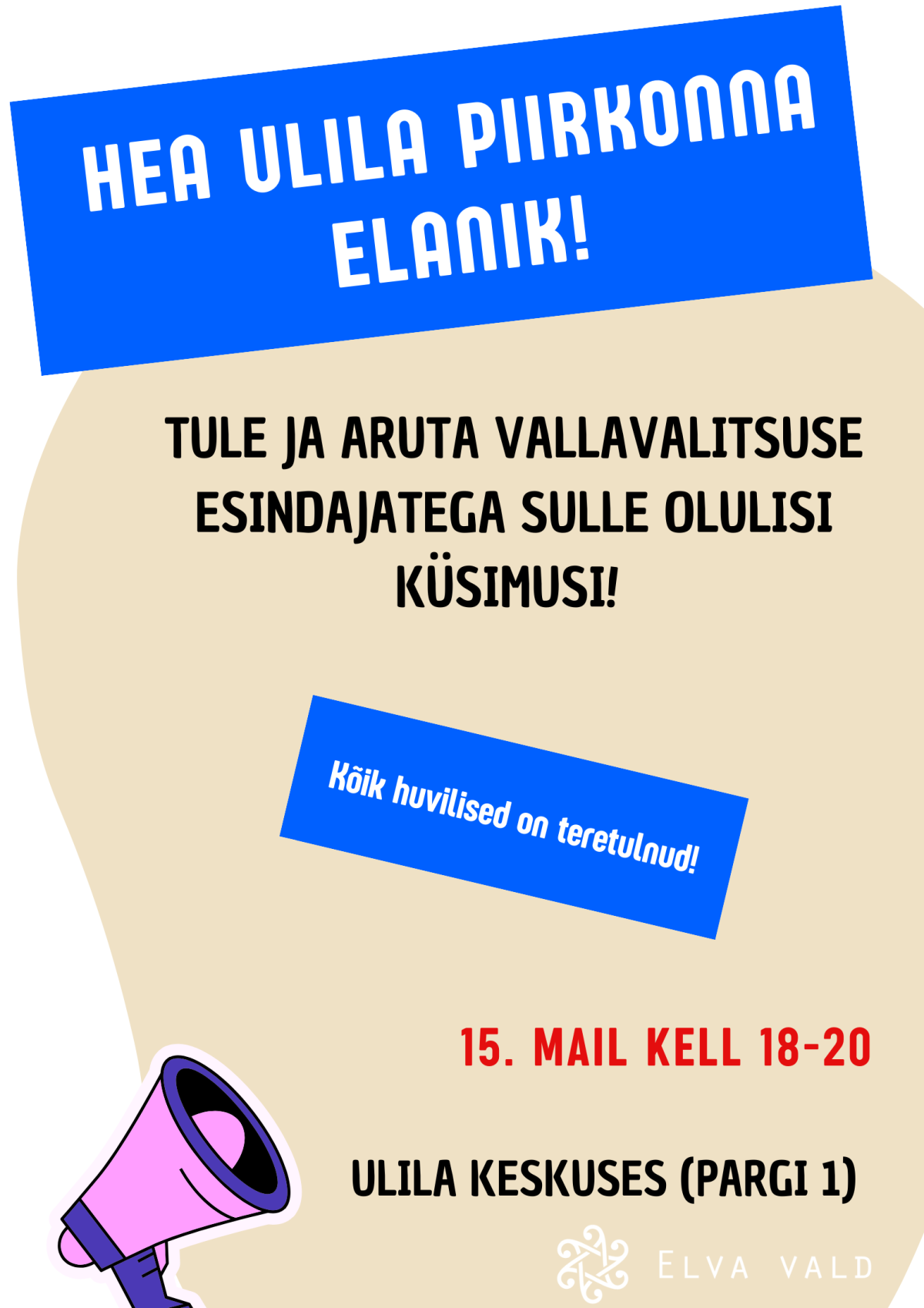pildil Ulila piirkonna koosoleku kuulutuse info