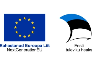 Pildil on Euroopa Liidu lipp, Rahastanud NextGenerationEU ning Eesti lipp